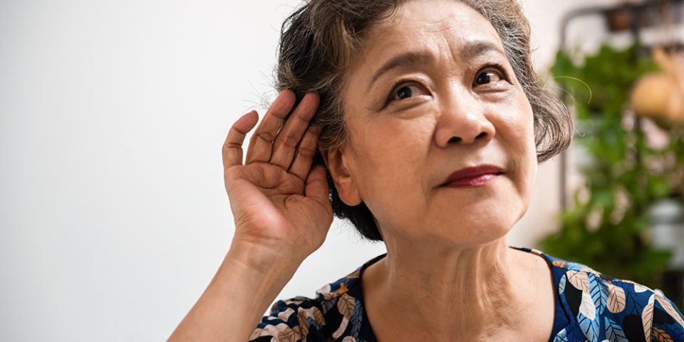 Senior with hearing loss