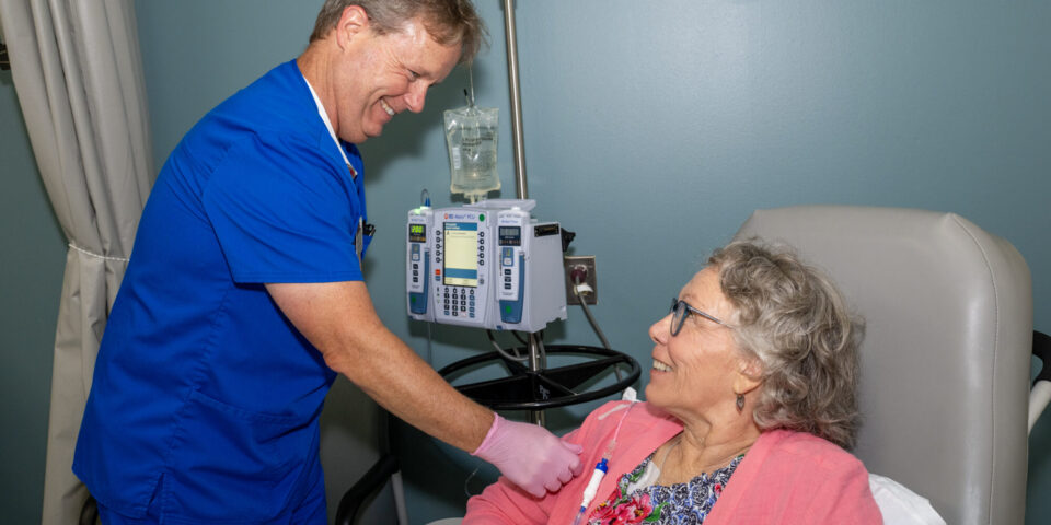 Breast cancer survivor Robin Adams working with Prisma Health physicians
